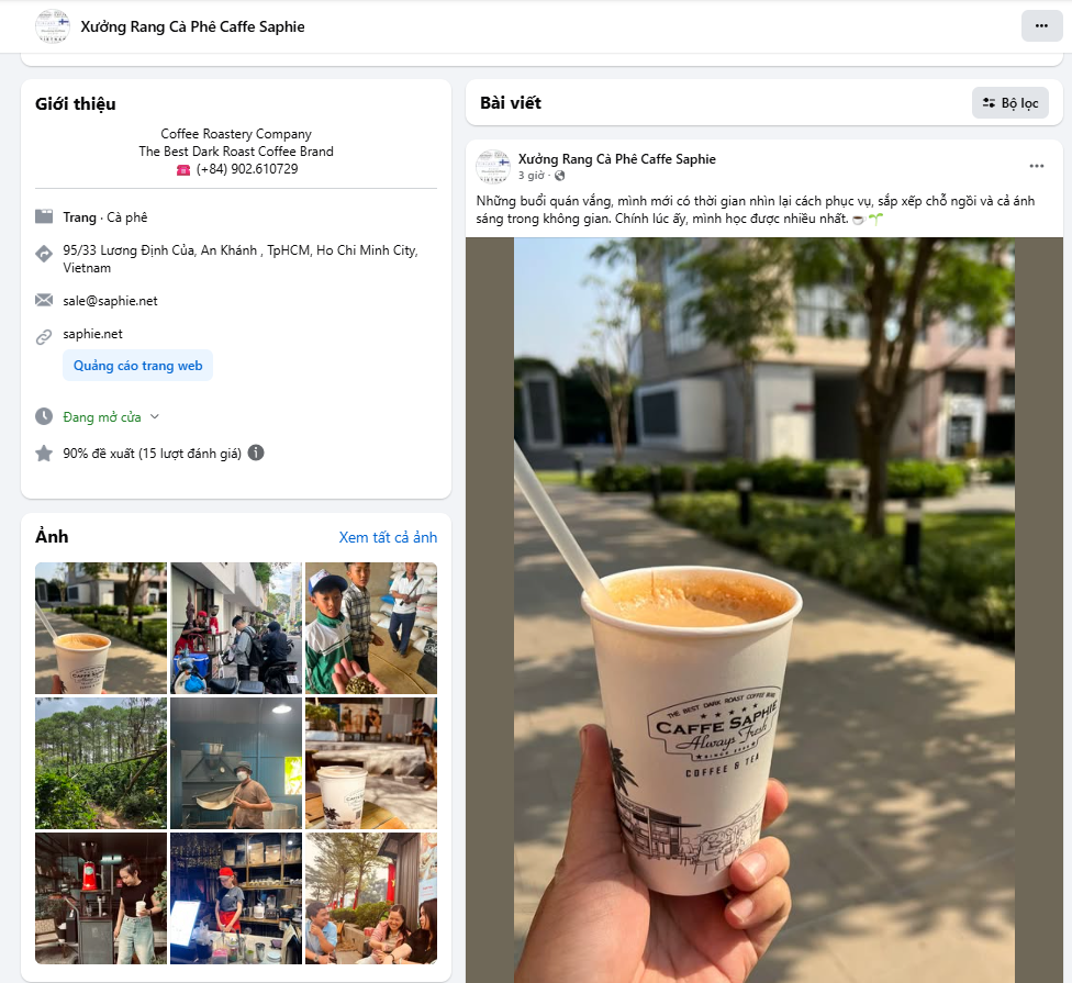 Caffe Saphie published Facebook post